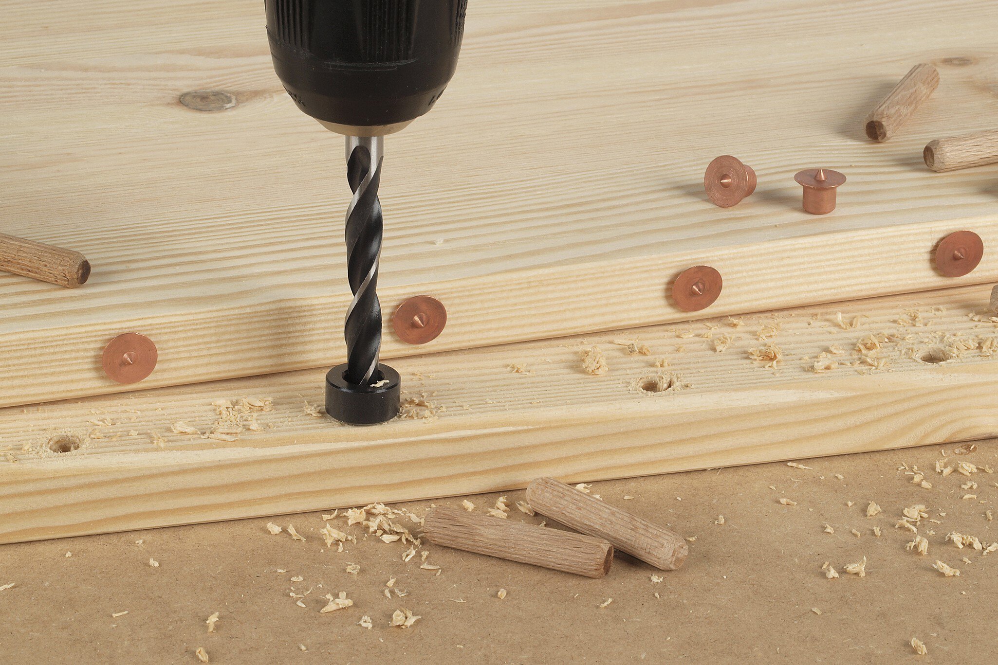 1 juego de 6 piezas de brocas espirales para madera Ø 6, 8, 10 mm