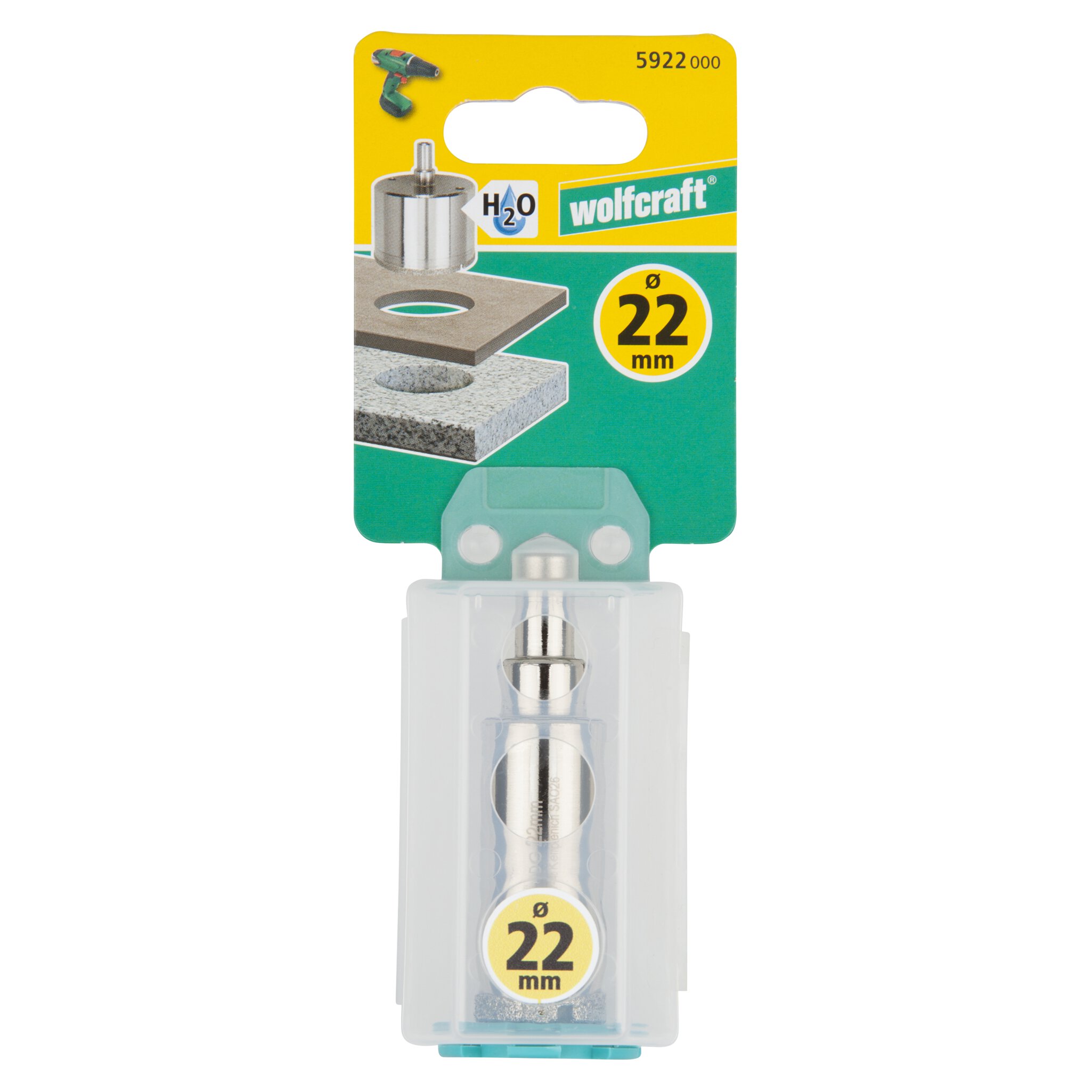 1 corona de perforación de diamante con vástago ø 22 mm