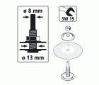 1 mandril para un agujero de 13 mm, vástago 8 mm