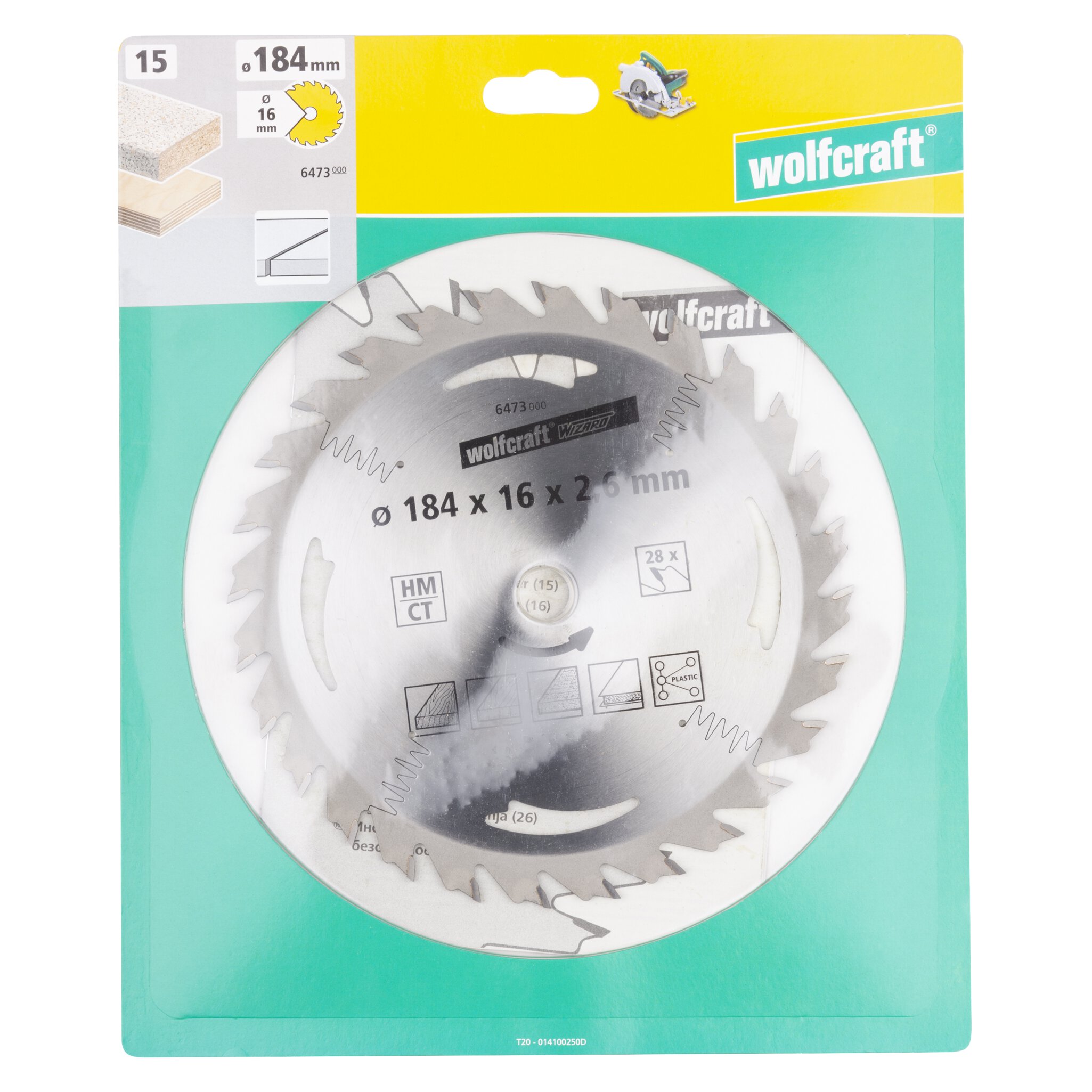 1 disco de sierra circular CT, 28 dientes ø184mm