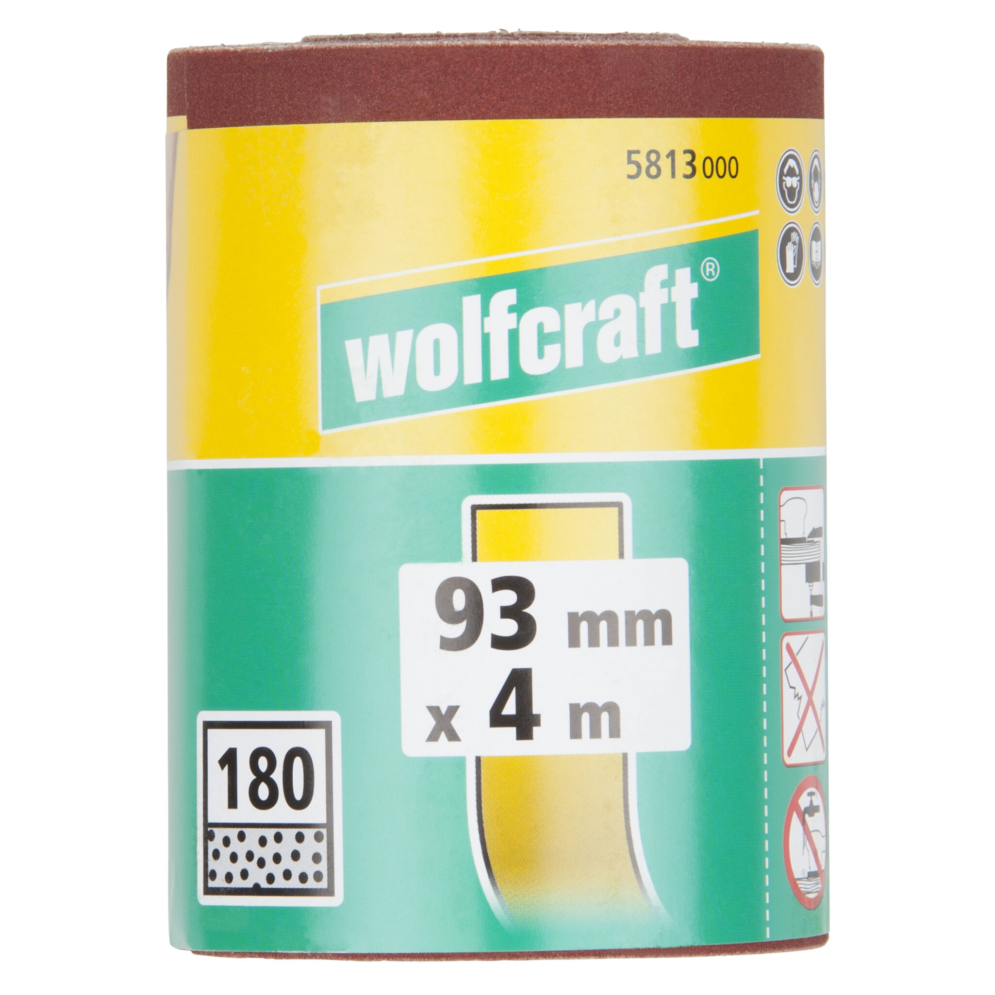 1 rollo de papel abrasivo adhesivo, grano 180, 4 m x 93 mm