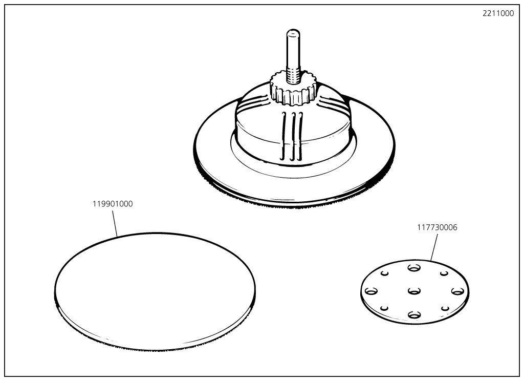 1 plato lijador aj. fixoflex BM Ø125mm