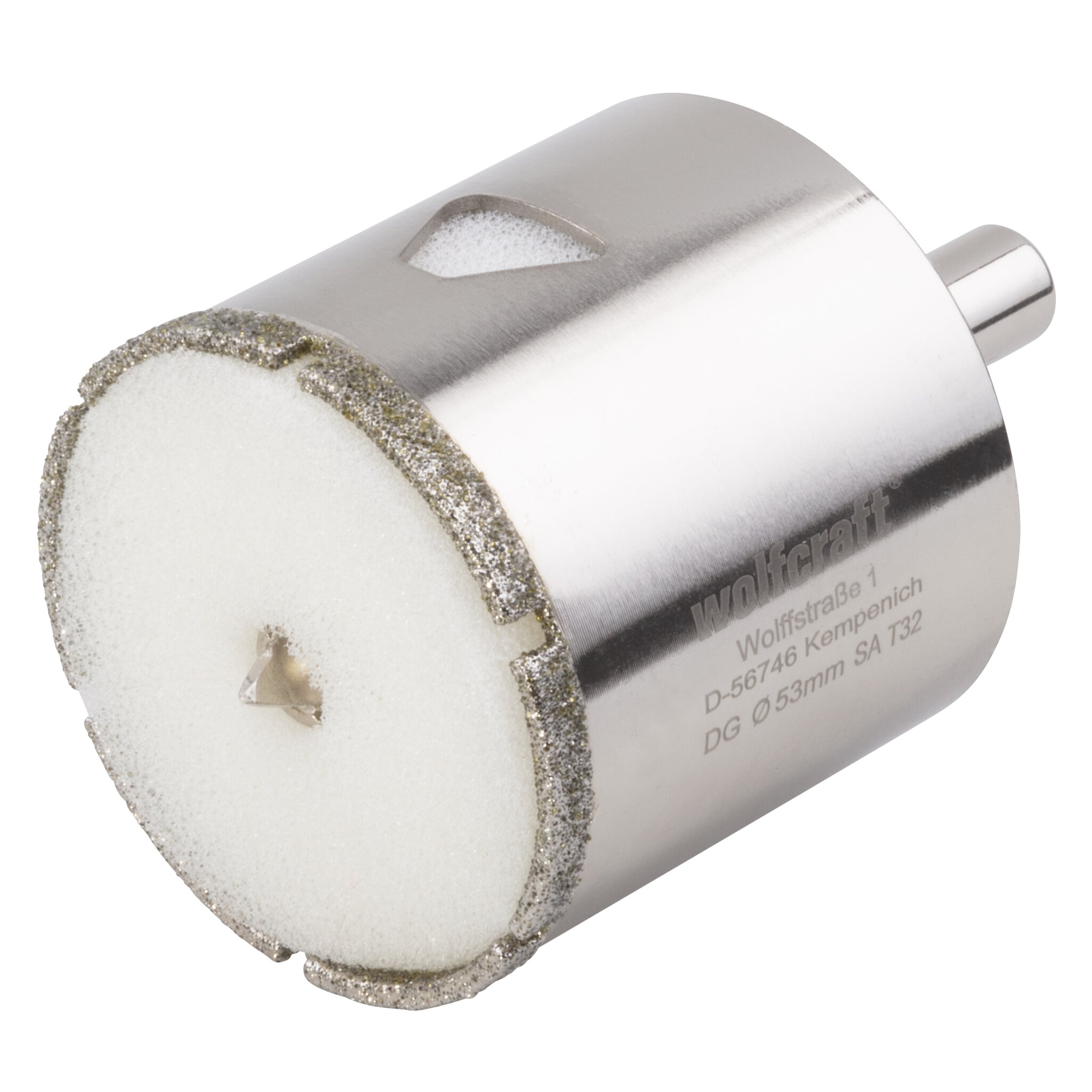 1 corona de perforación de diamante con vástago ø 53 mm