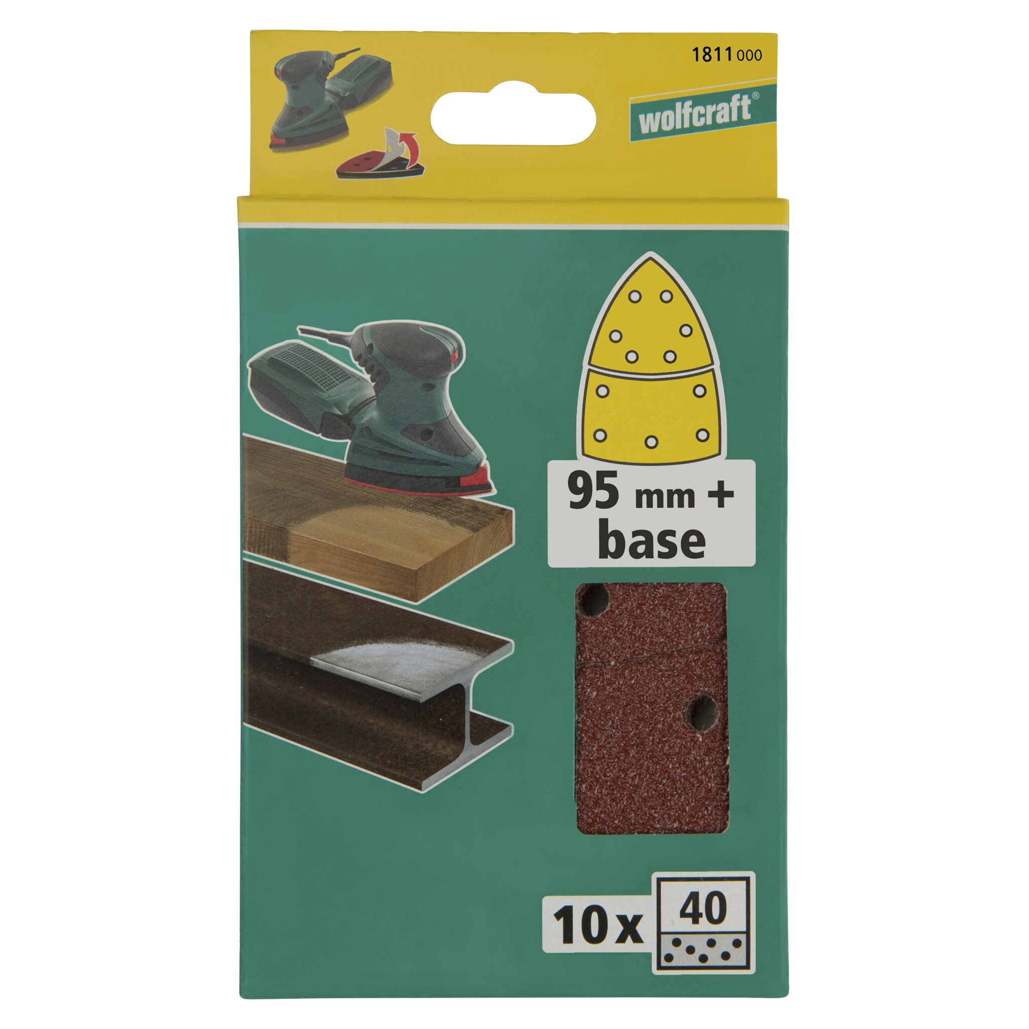 10 hojas abrasivas adhesivas 2 piezas, corindón, grano 40