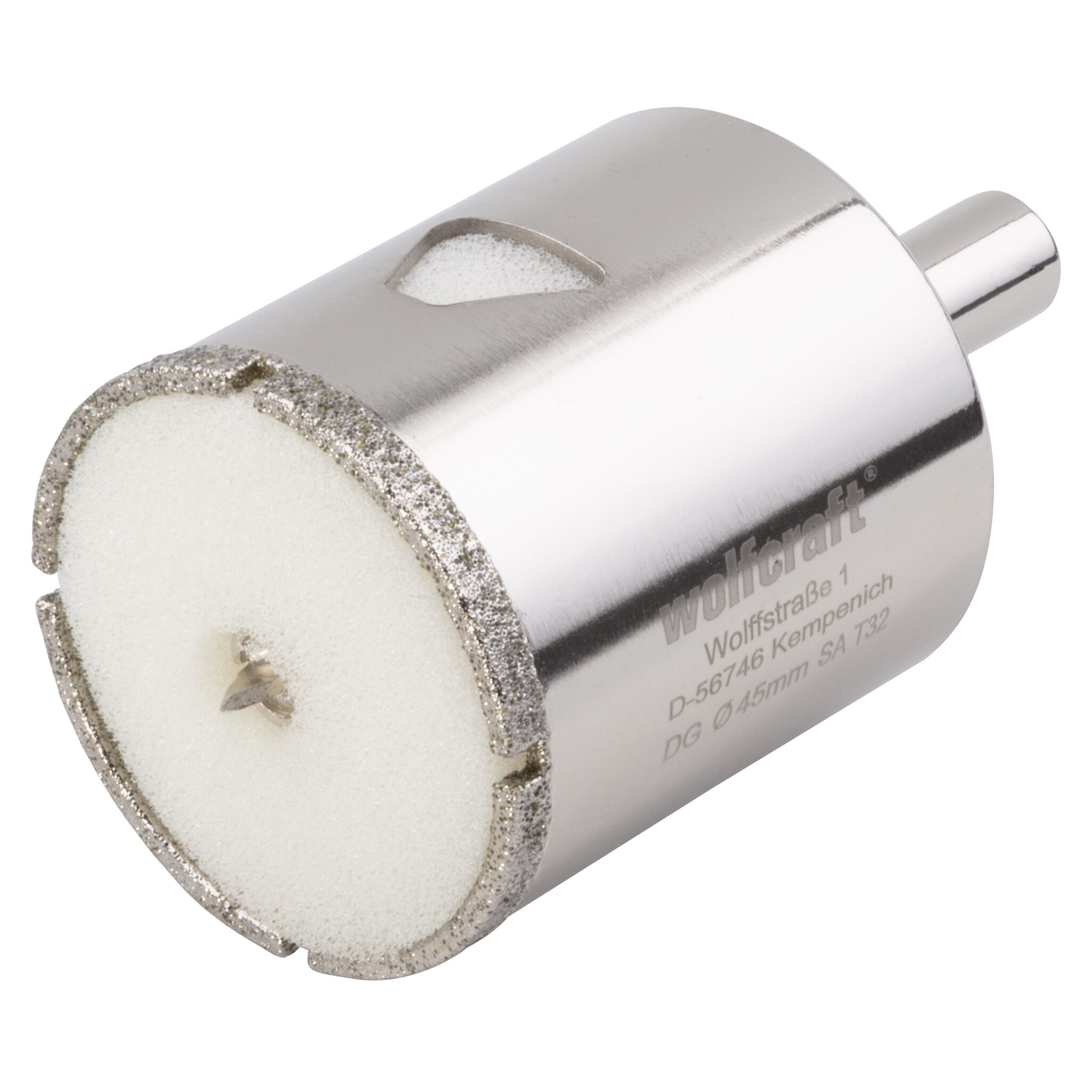 1 corona de perforación de diamante con vástago ø 45 mm