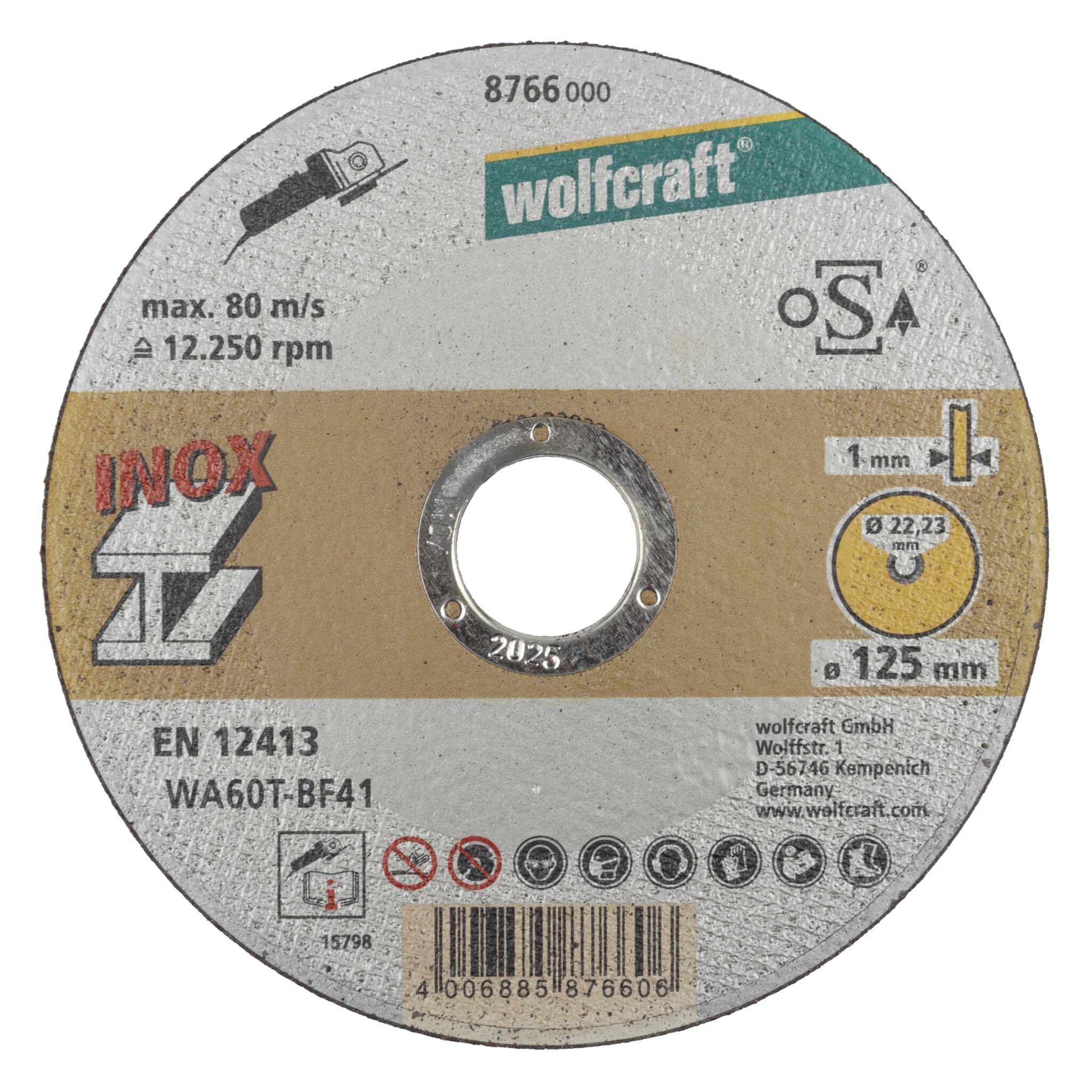 3 discos para cortar acero inox ø 125x1,2x22,2 mm