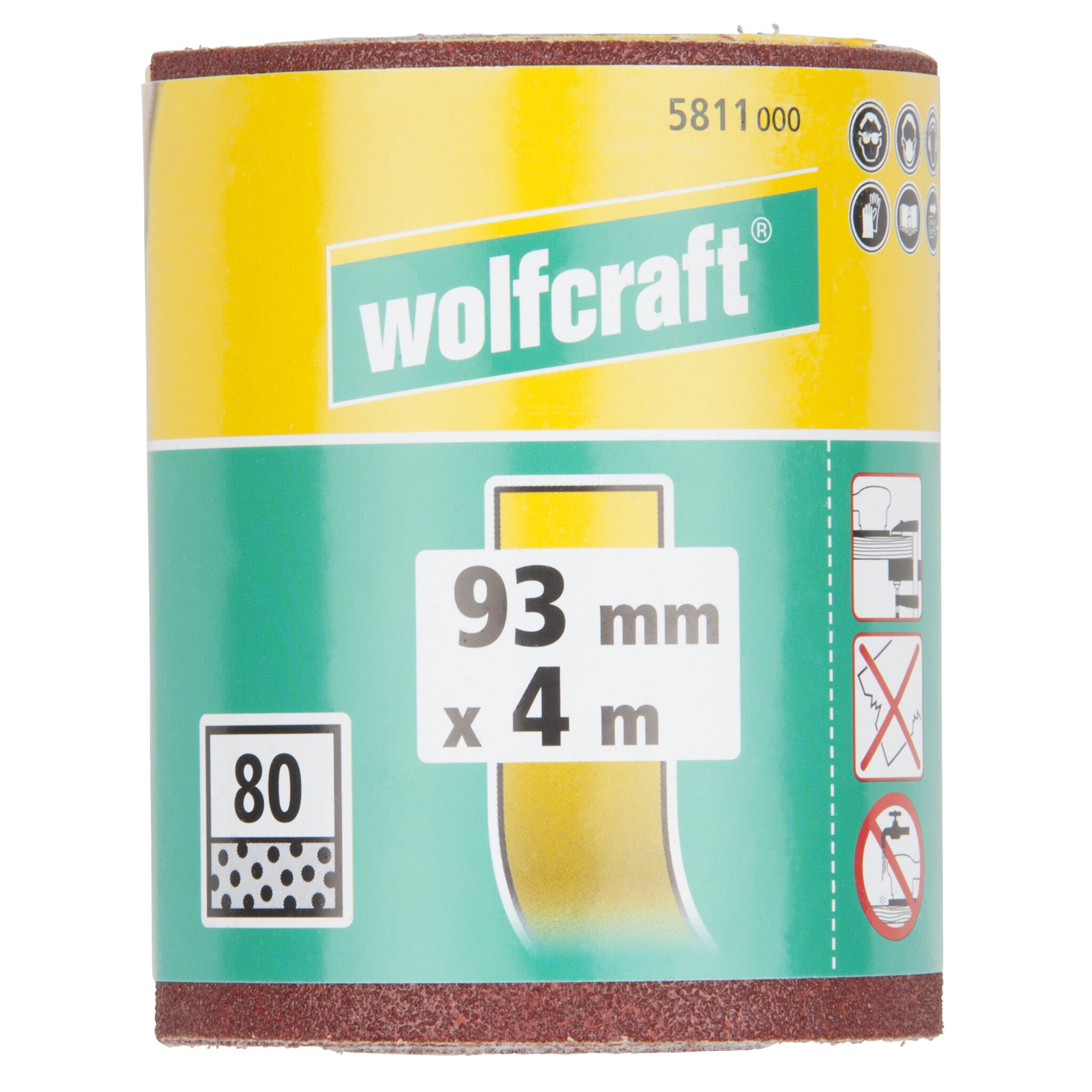 1 rollo de papel abrasivo adhesivo, grano 80, 4 m x 93 mm
