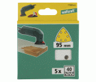5 hojas abrasivas adhesivas Estearato, grano 40 Delta 95 mm