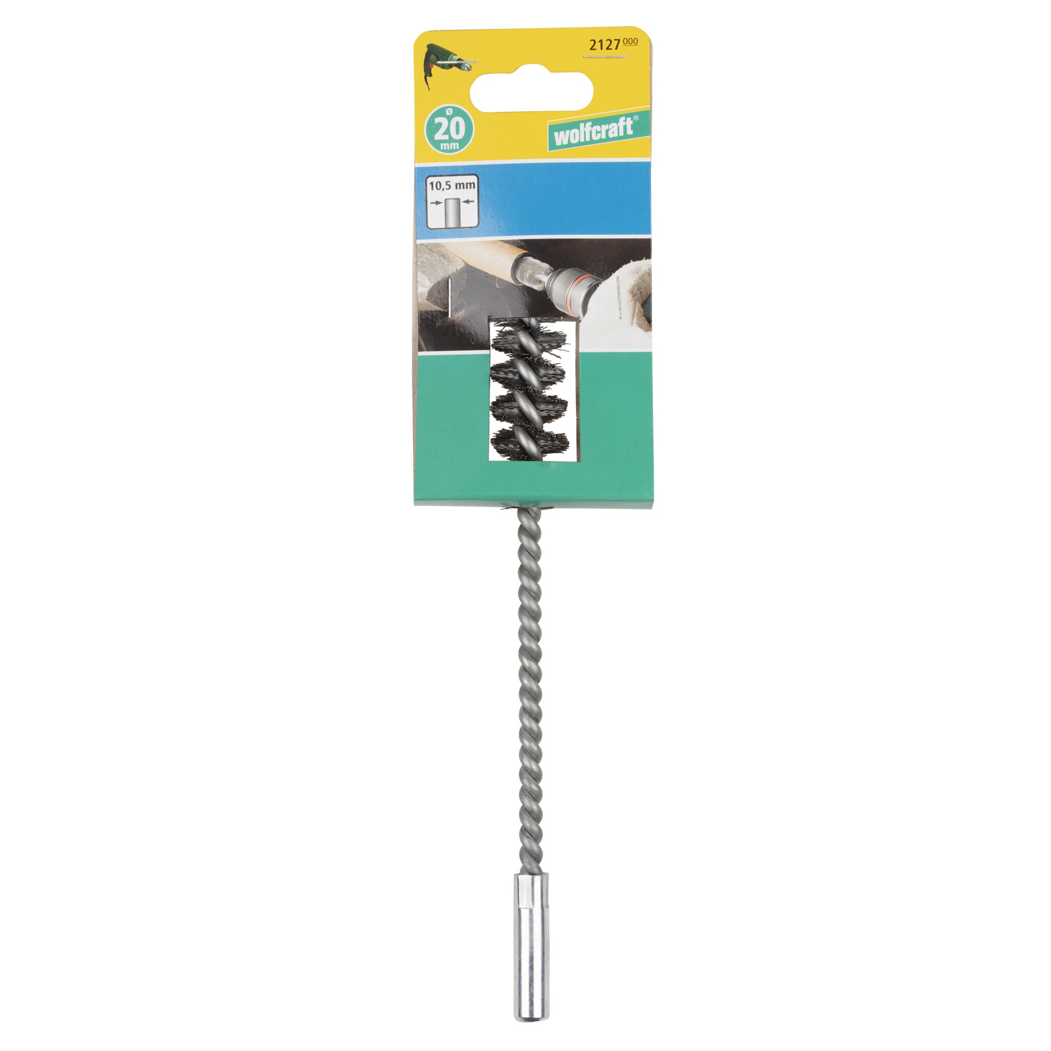 1 cepillo cilíndrico de alambre de acero Ø 20 x 55 x 200 mm