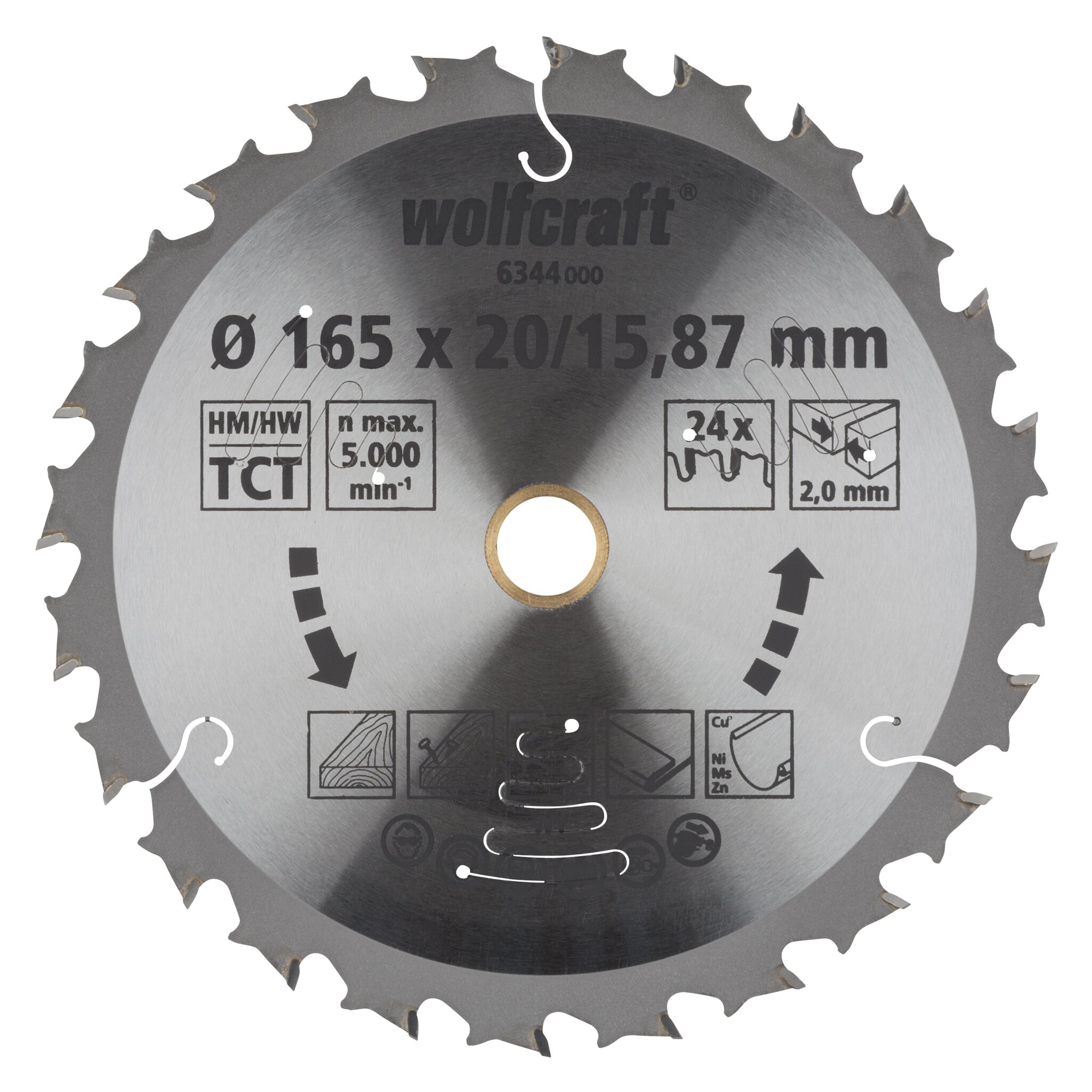 1 disco de sierra circular a batería CT ø165x20/15,87