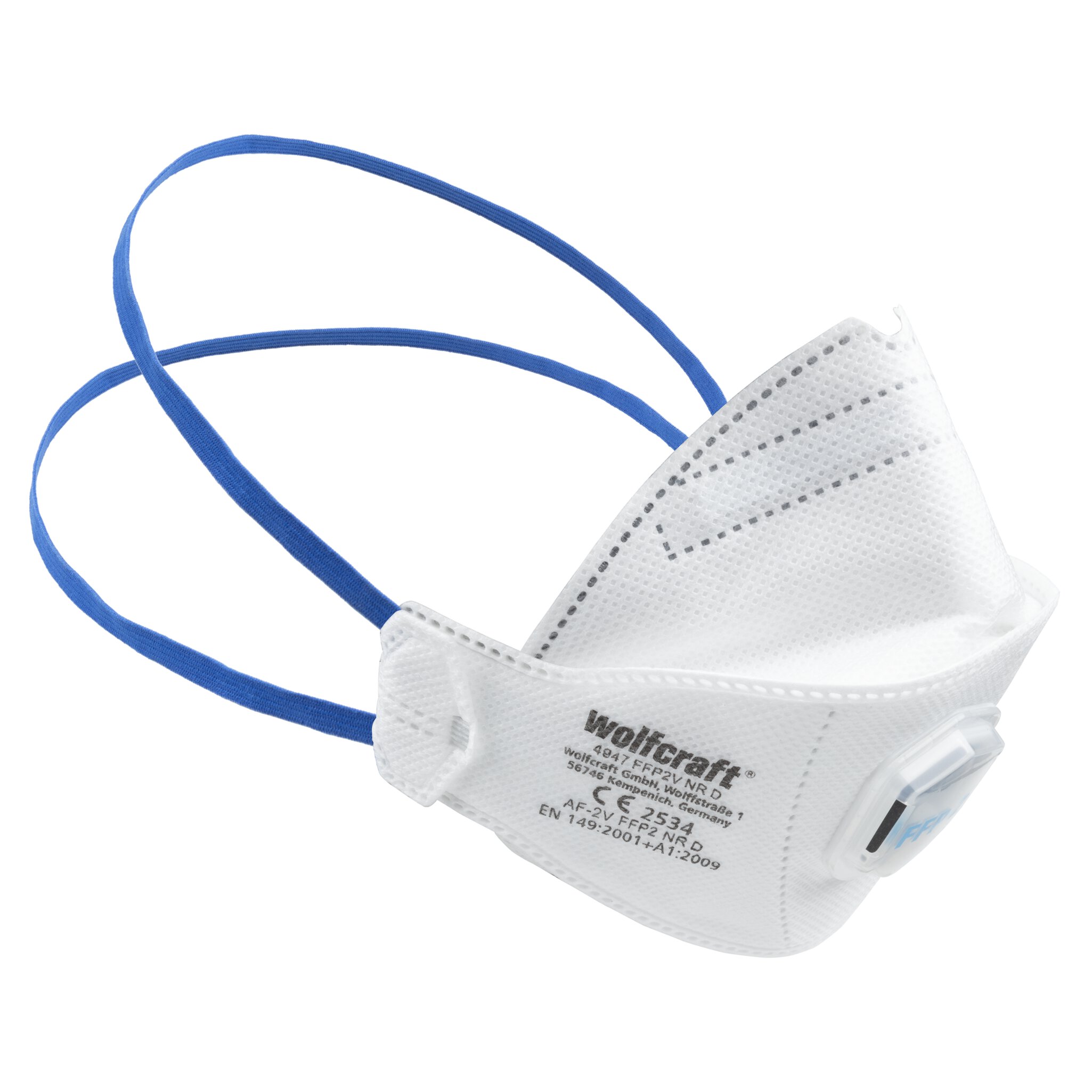 Máscara plegable de protección respiratoria con válvula, FFP2