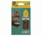 6 hojas abrasivas adhesivas corindón de grano 80 de 107 x 142 mm