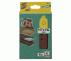 6 hojas abrasivas adhesivas corindón de grano 40 de 107 x 142 mm