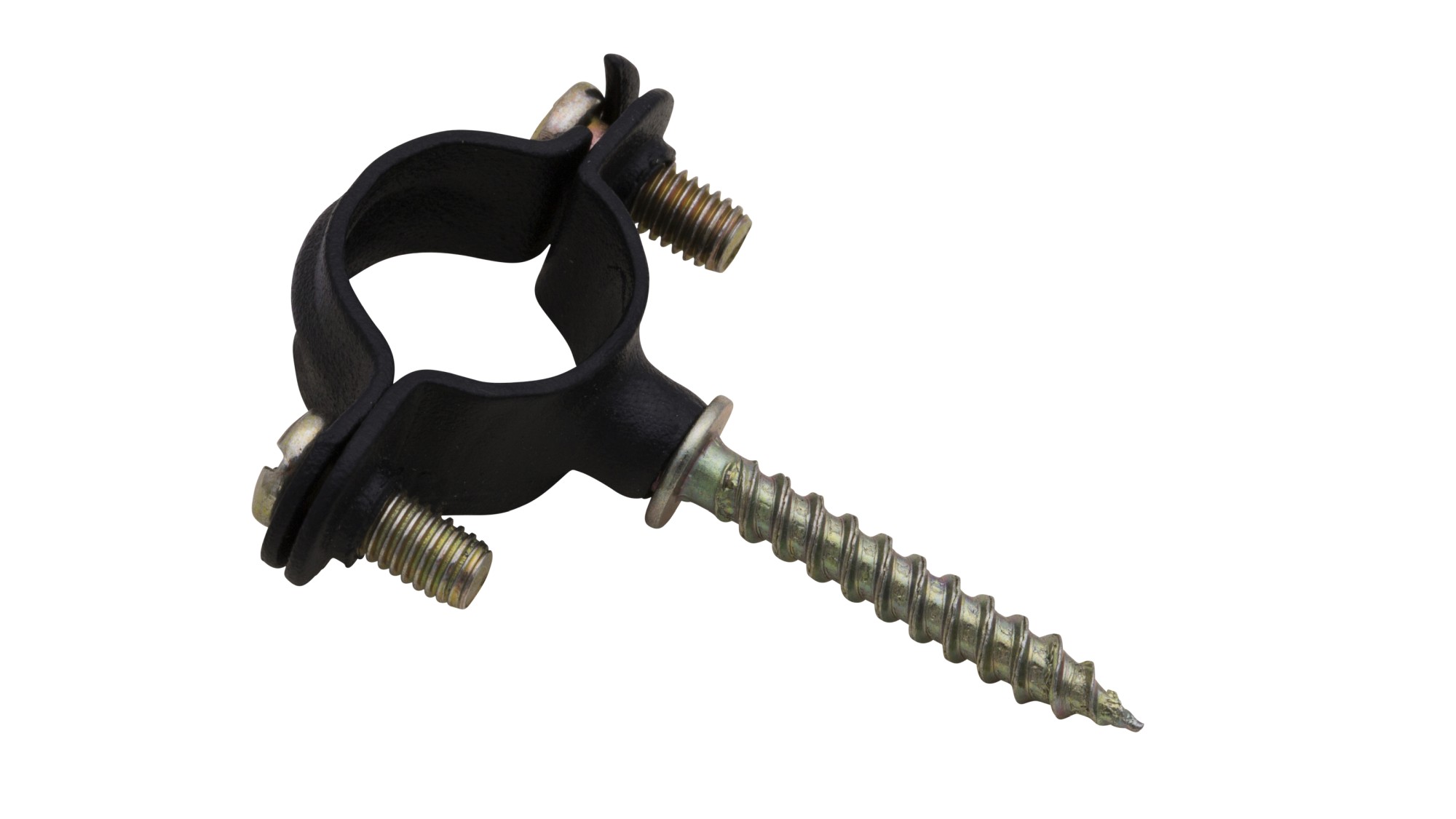 Abrazadera M6 negra con tirafondo Ø10 (1/8")