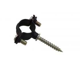 Abrazadera M6 negra con tirafondo Ø18 (3/8")