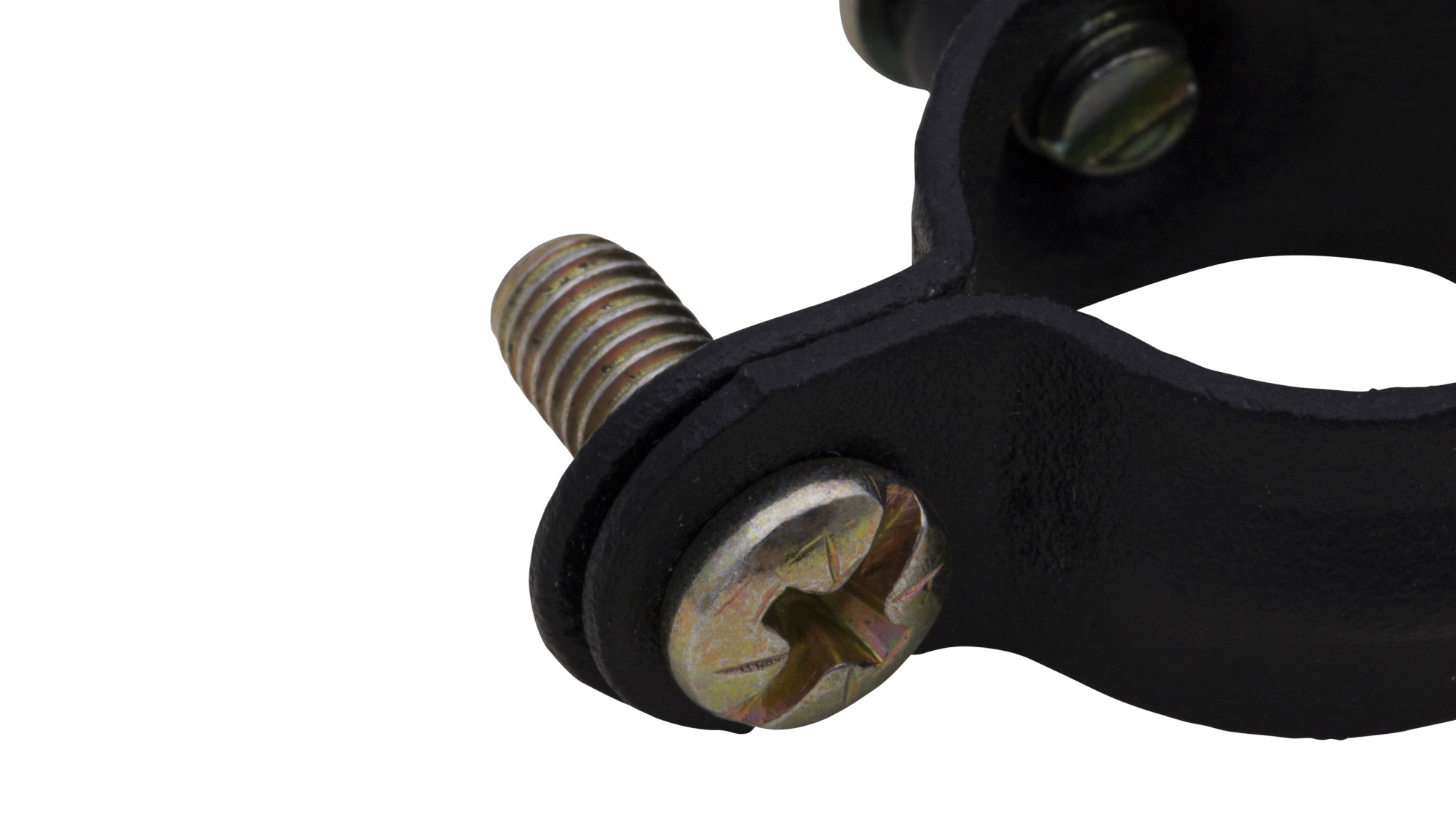 Abrazadera M6 negra con tirafondo Ø10 (1/8")