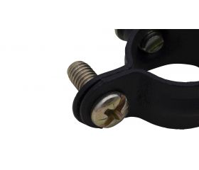 Abrazadera M6 negra con tirafondo Ø18 (3/8")
