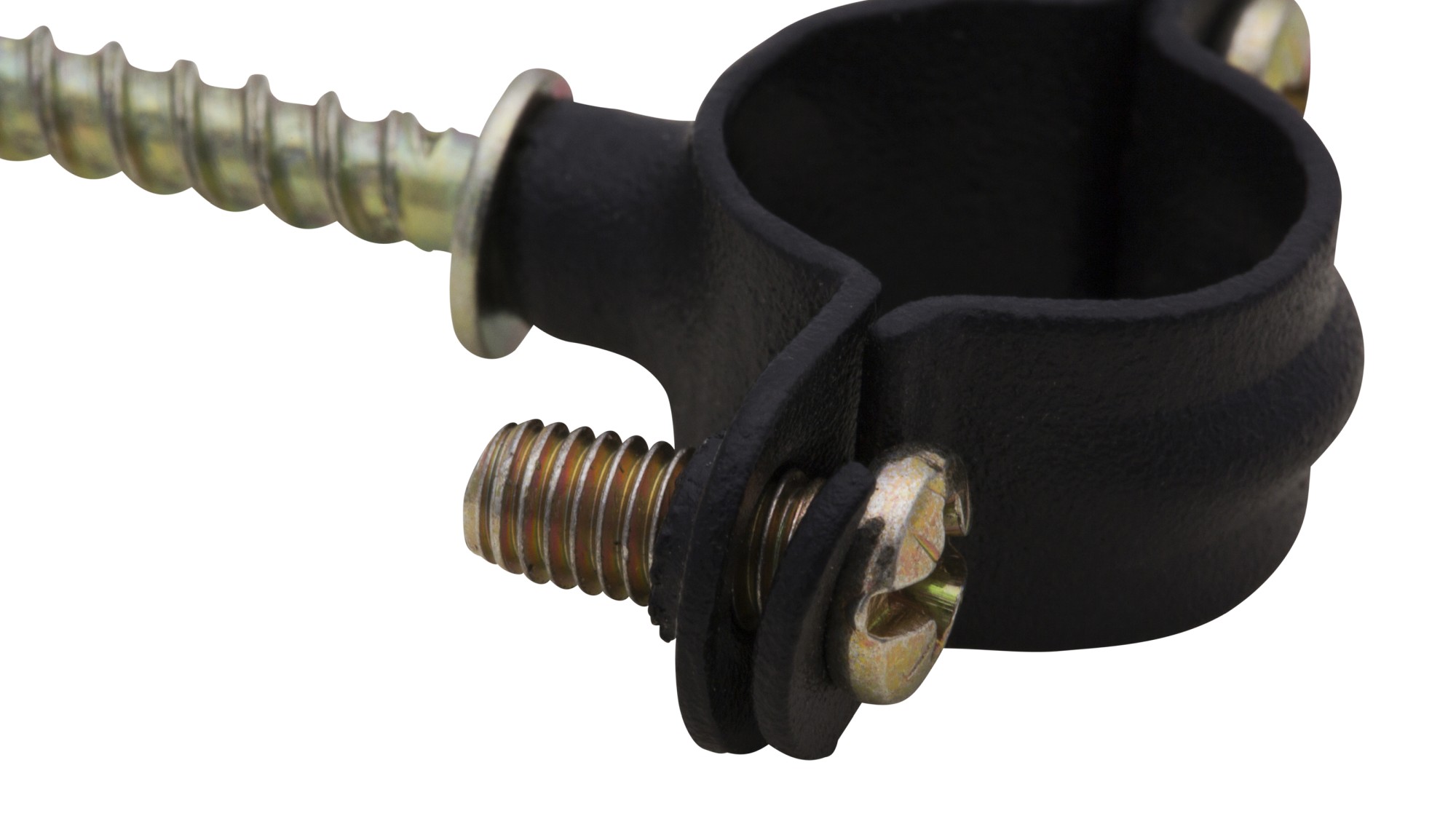 Abrazadera M6 negra con tirafondo Ø10 (1/8")