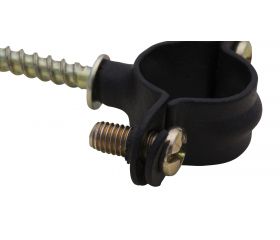 Abrazadera M6 negra con tirafondo Ø18 (3/8")