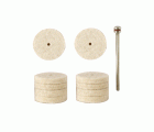 Set  10 discos fieltro planos 22 mm