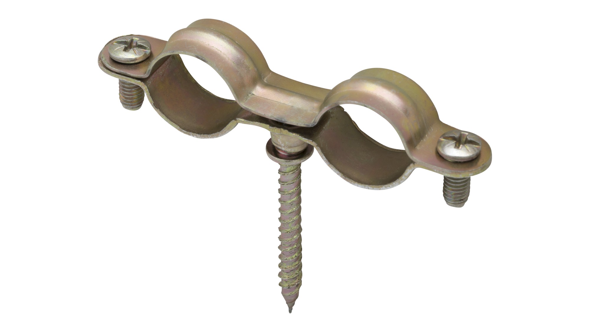 Abrazadera doble M6 con tirafondo Ø10 (1/8")