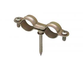 Abrazadera doble M6 con tirafondo Ø18 (3/8")