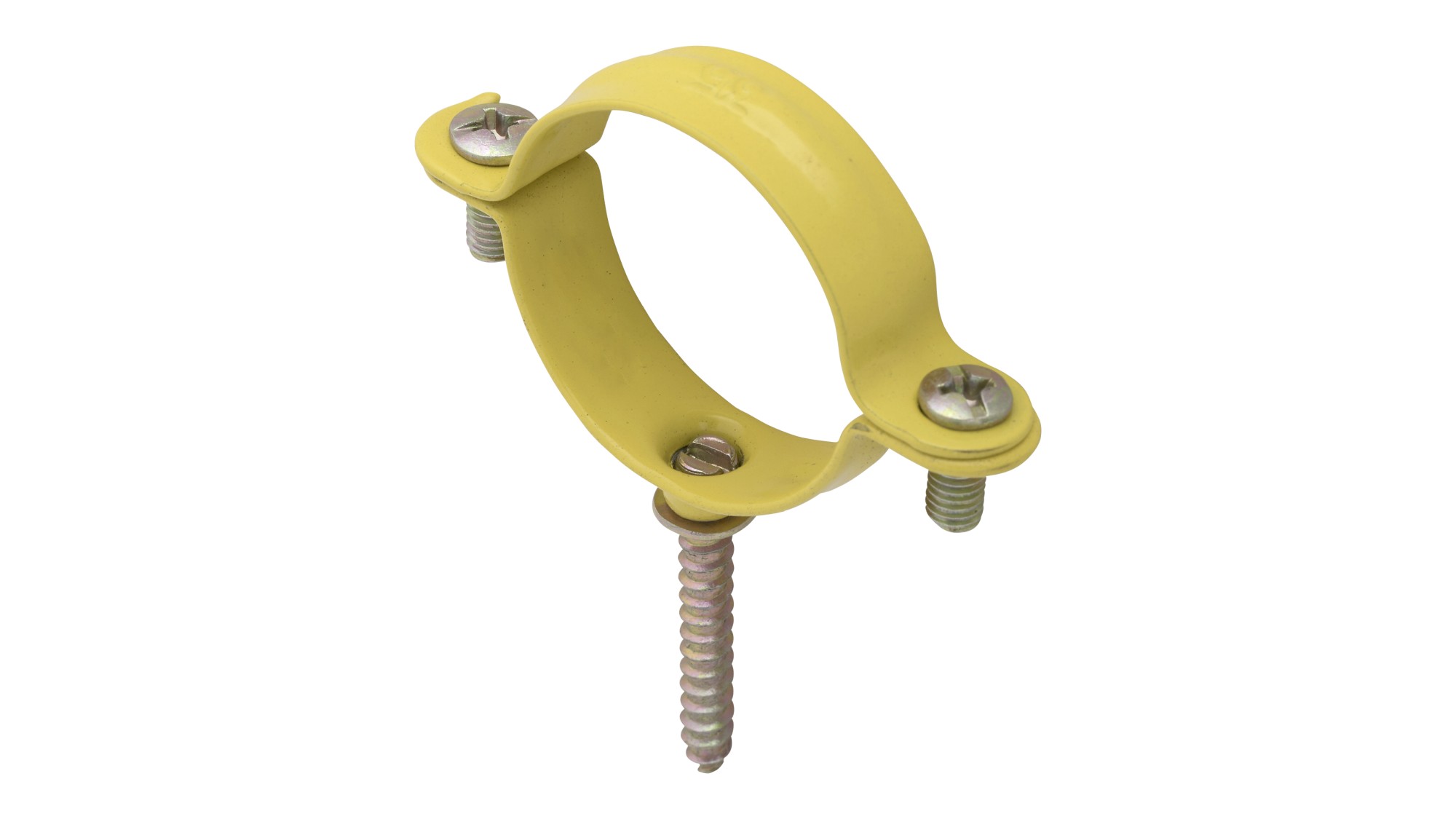 Abrazadera M6 plástica amarilla con tirafondo Ø10 (1/8")