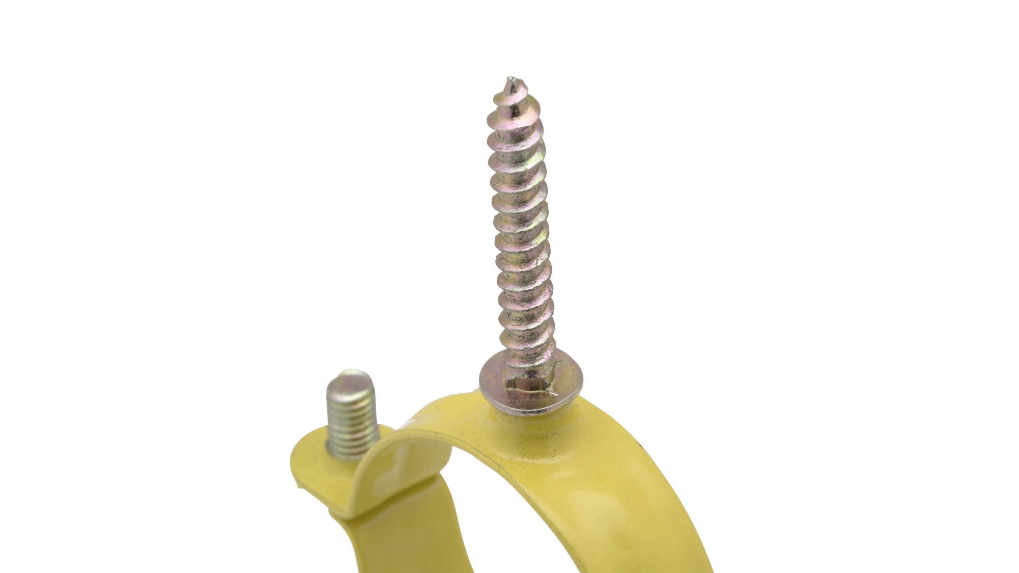 Abrazadera M6 plástica amarilla con tirafondo Ø10 (1/8")