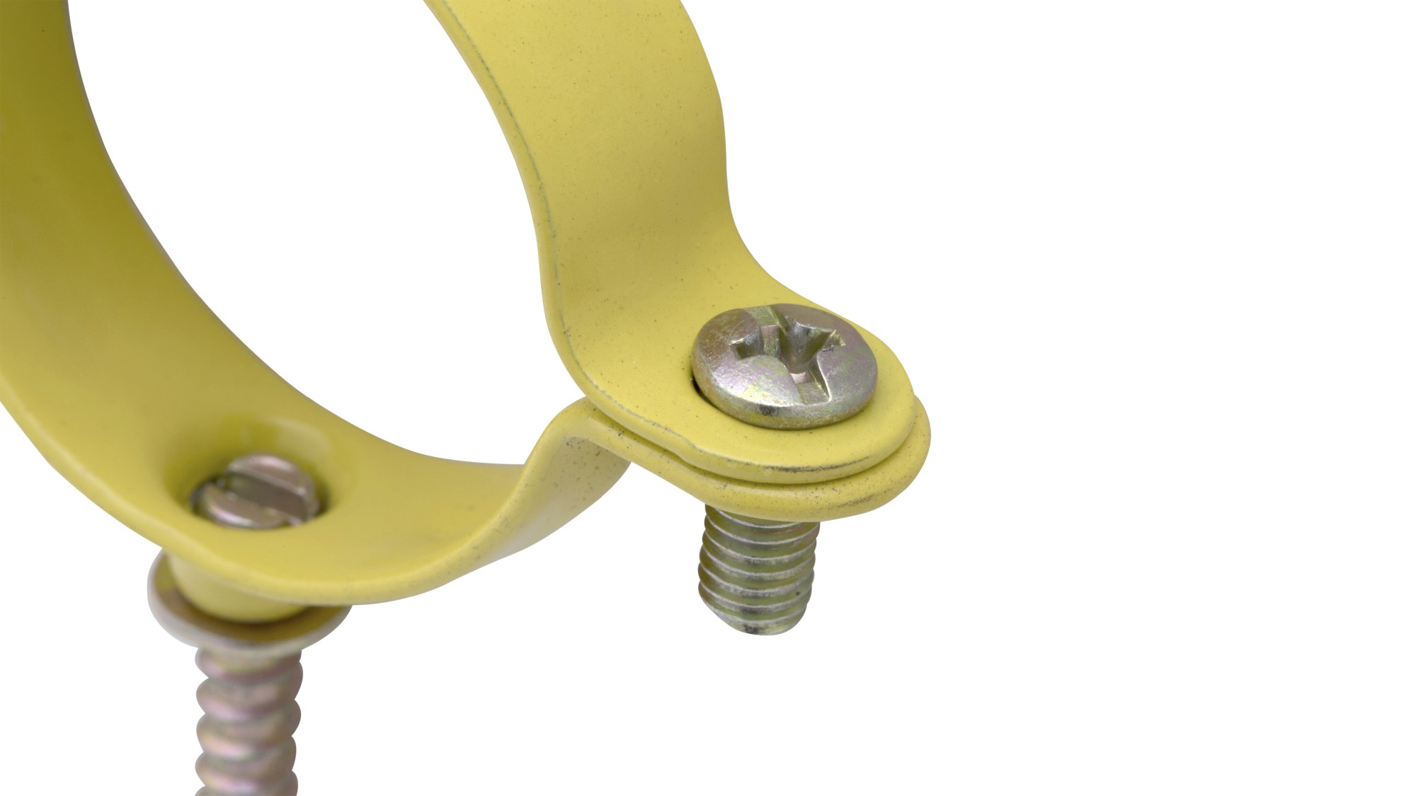 Abrazadera M6 plástica amarilla con tirafondo Ø10 (1/8")