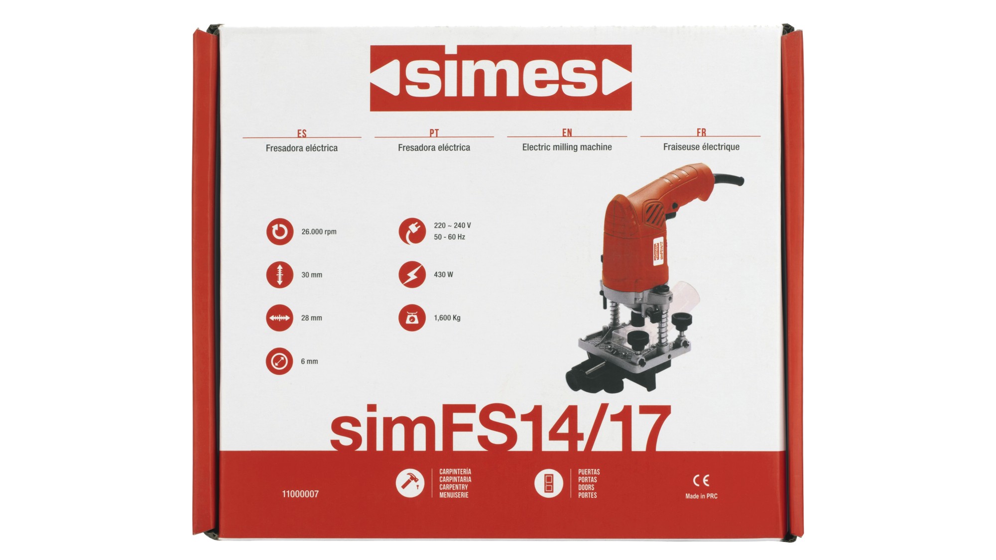 Fresadora simFS14 Fresadora  simFS14 / 17 - 430W Pinza 6 mm