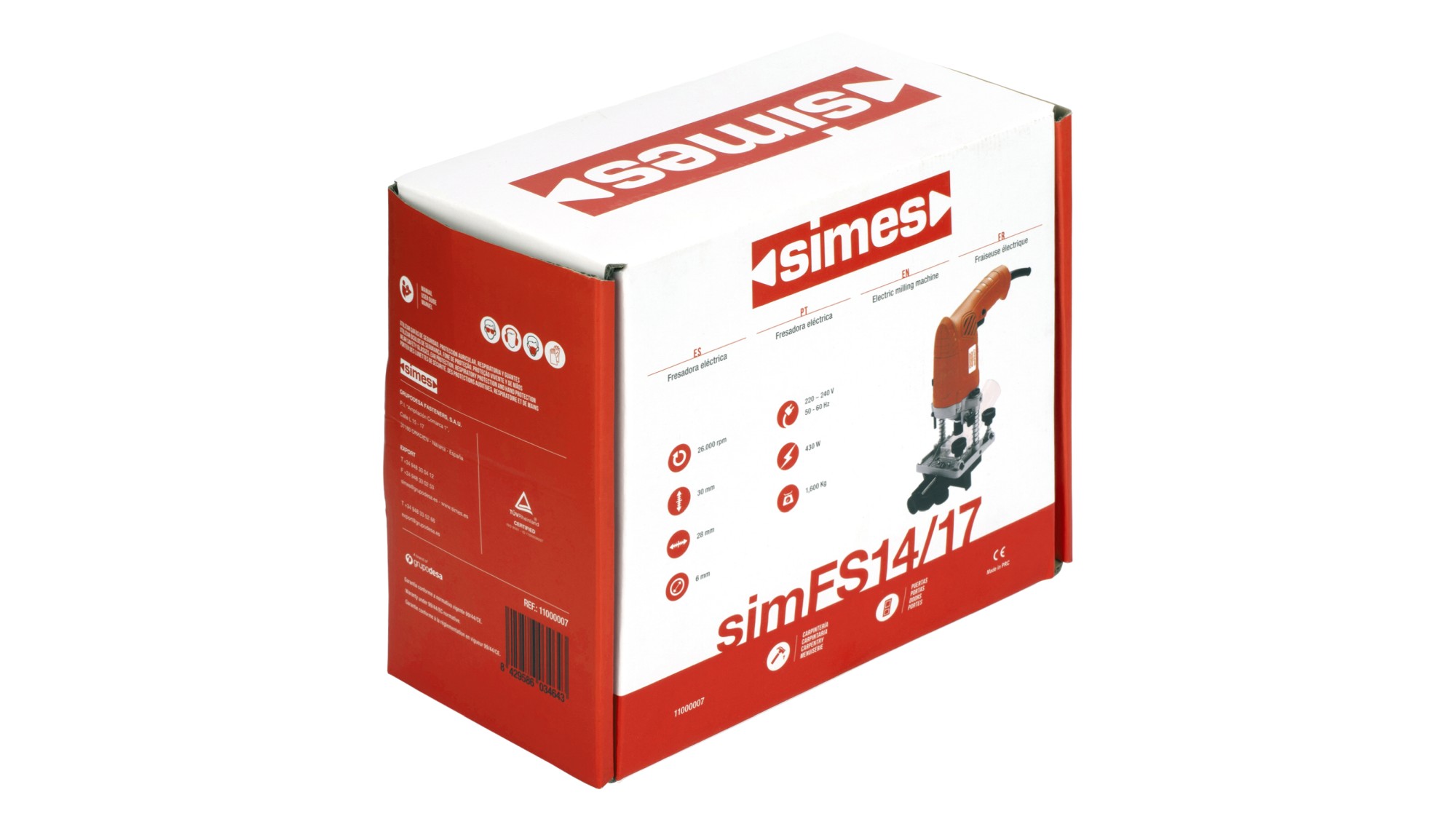 Fresadora simFS14 Fresadora  simFS14 / 17 - 430W Pinza 6 mm