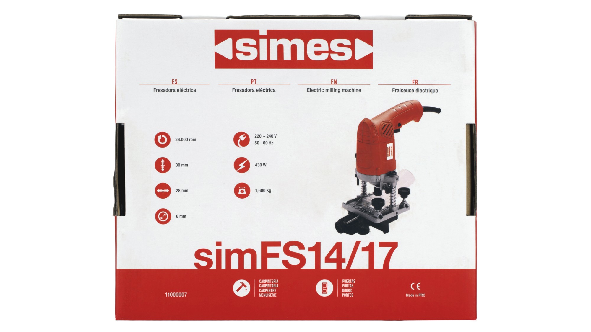 Fresadora simFS14 Fresadora  simFS14 / 17 - 430W Pinza 6 mm