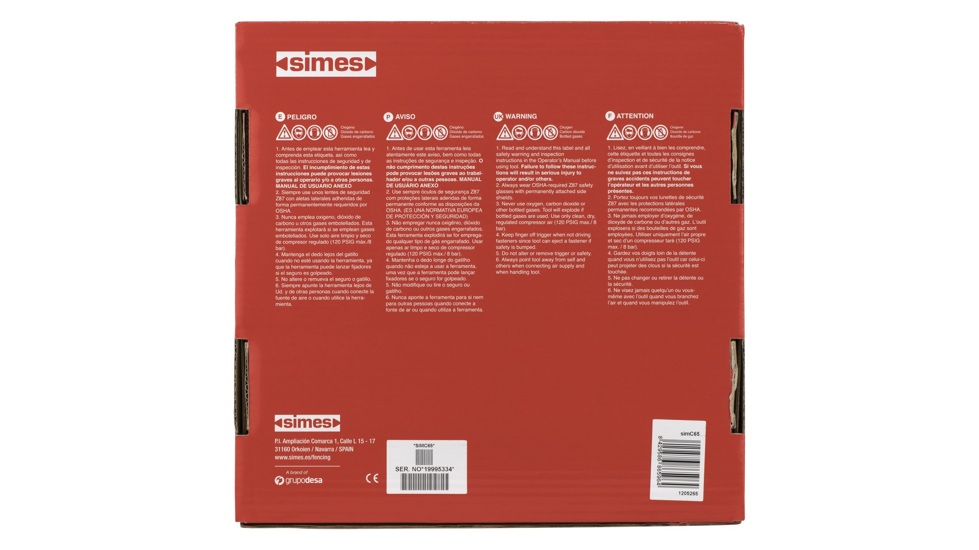 Clavadora neumática simC65 Clavadora neumática coil simC65