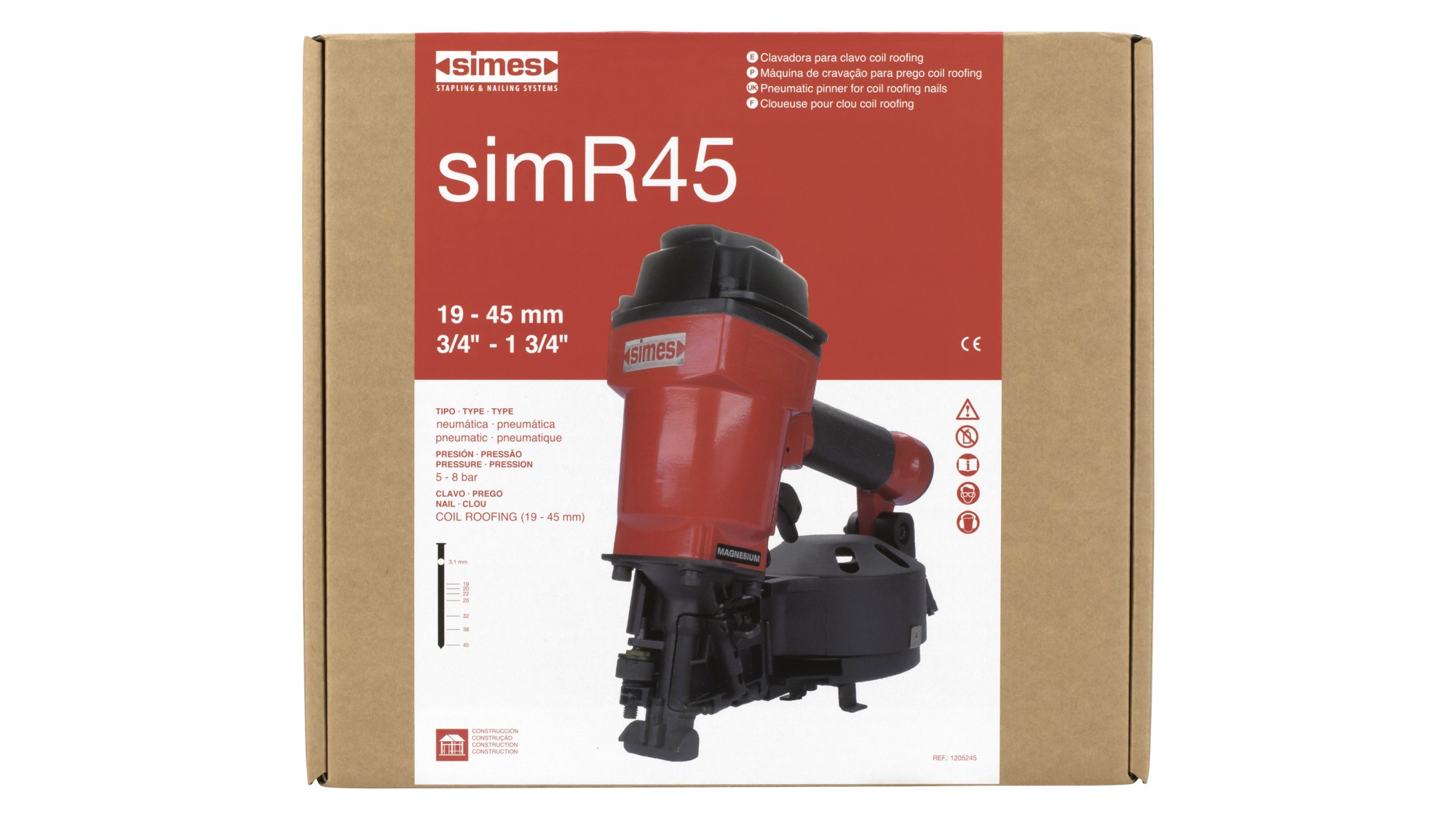 Clavadora neumática roofing simR45