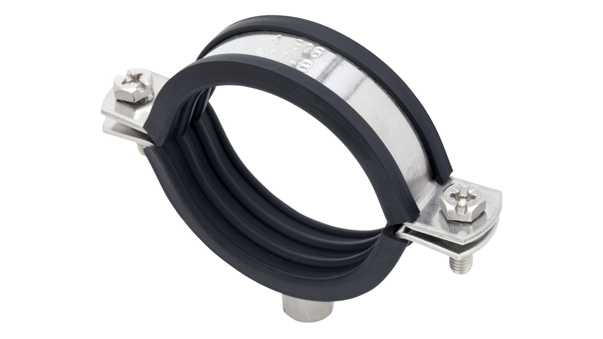 Abrazadera isofónica M8/M10 inox a4 Ø22 (1/2")