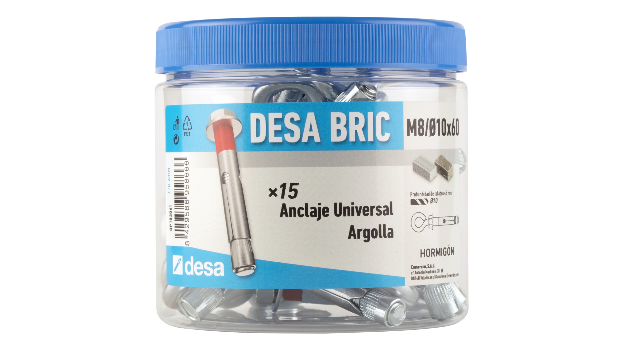 Desa bric argolla M8 / Ø10 x 60