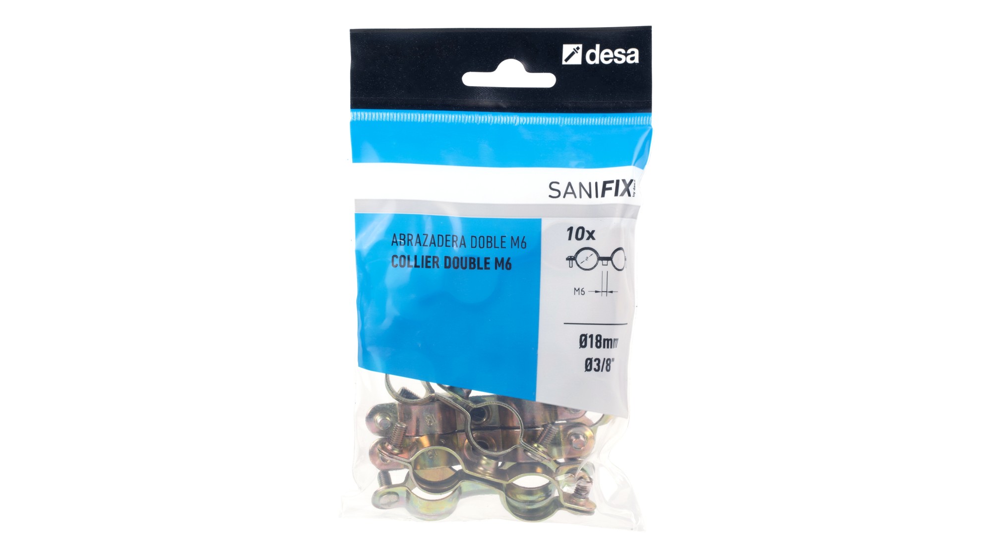 Abrazadera doble M6 M6 x 18