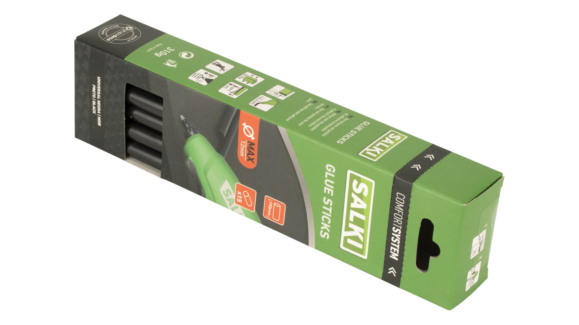 Barras de cola Universal Negra (MAX) Ø12 x 190 mm