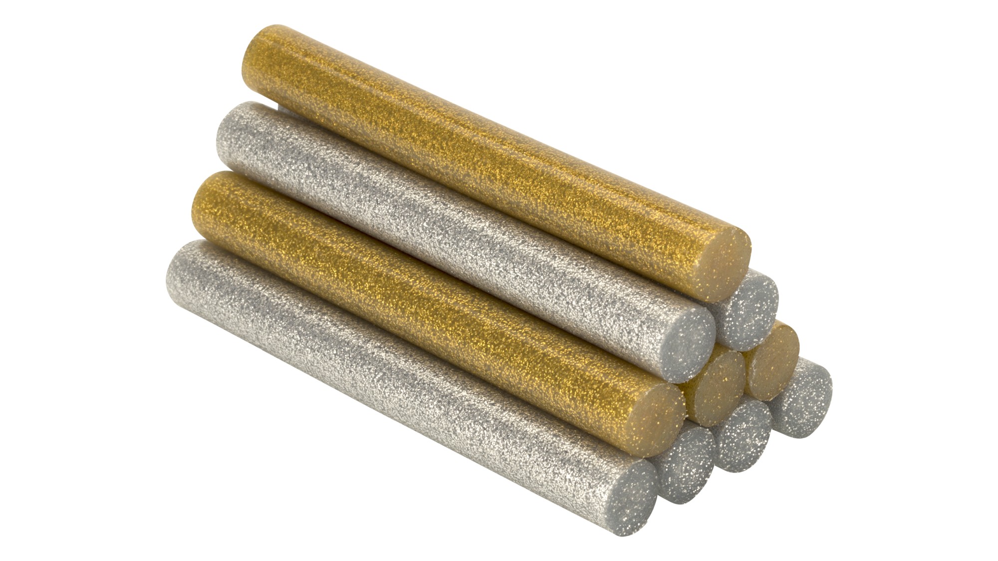 Barras de cola decoración y hobby Ø12 x 95 mm purpurina dorado + plateado