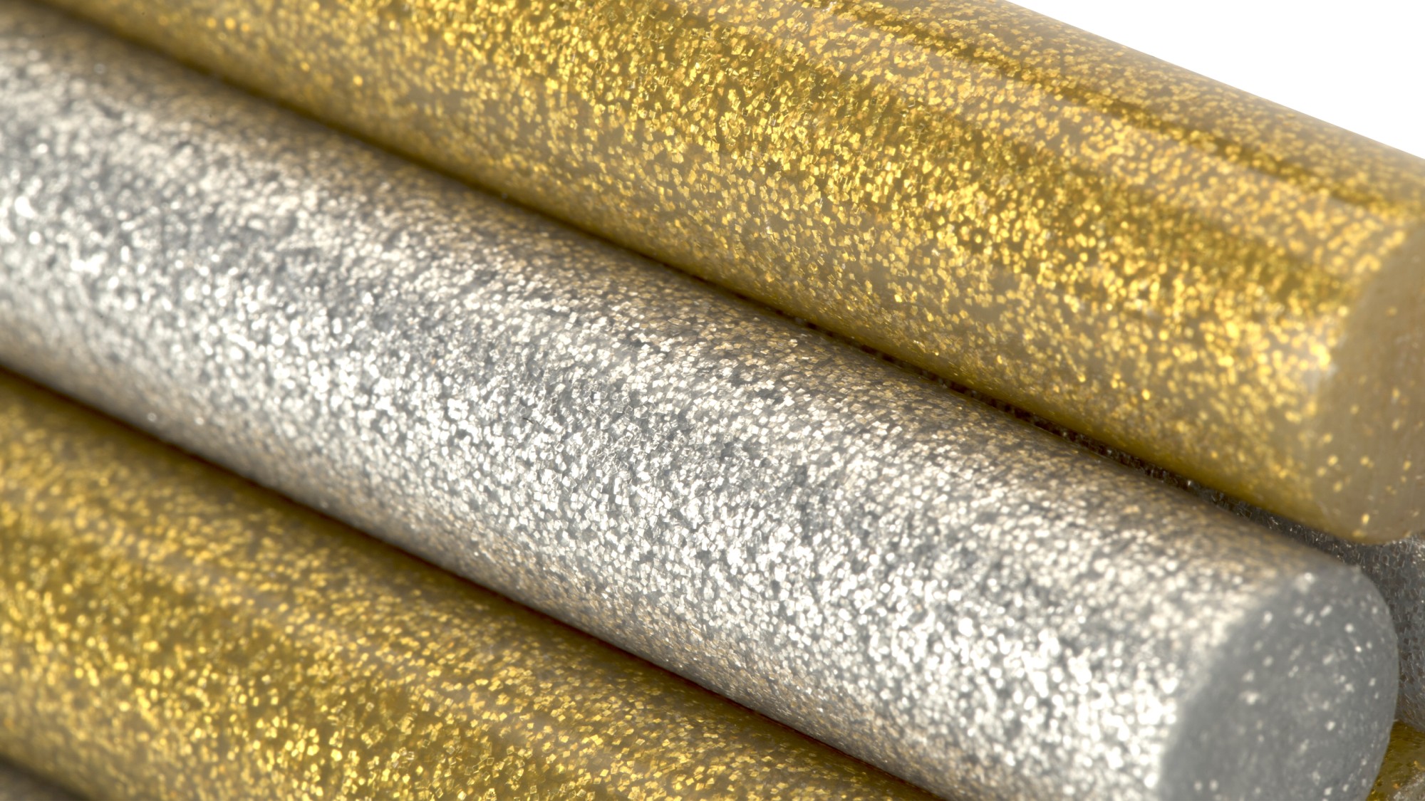 Barras de cola decoración y hobby Ø12 x 95 mm purpurina dorado + plateado