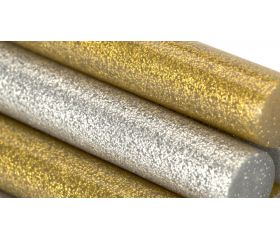 Barras de cola decoración y hobby Ø12 x 95 mm purpurina dorado + plateado