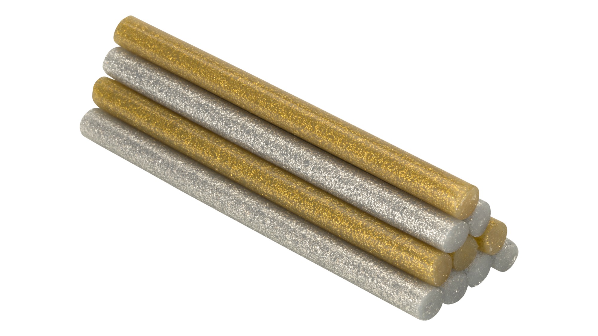 Barras de cola decoración y hobby Ø8 x 95 mm purpurina dorado + plateado