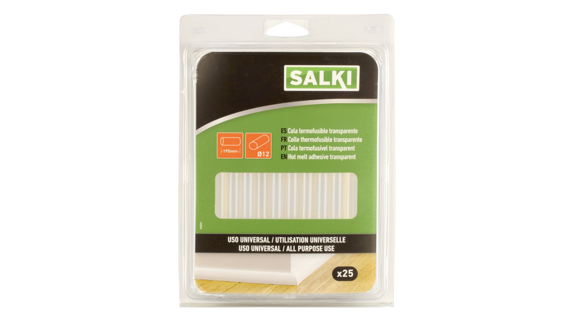 Barras de cola para uso universal Ø12 x 195 mm - Transparente