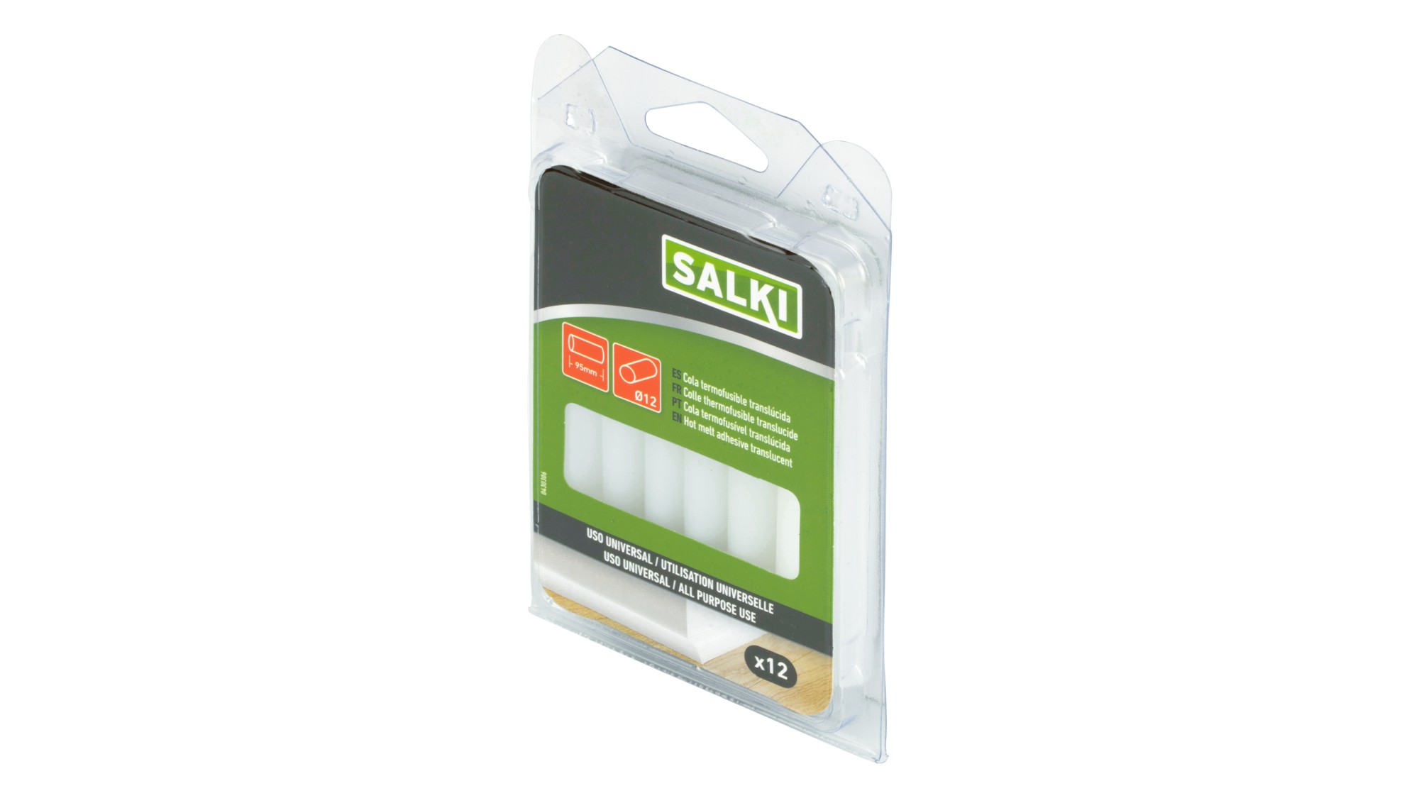 Barras de cola para uso universal Ø12 x 95 mm - Translúcida