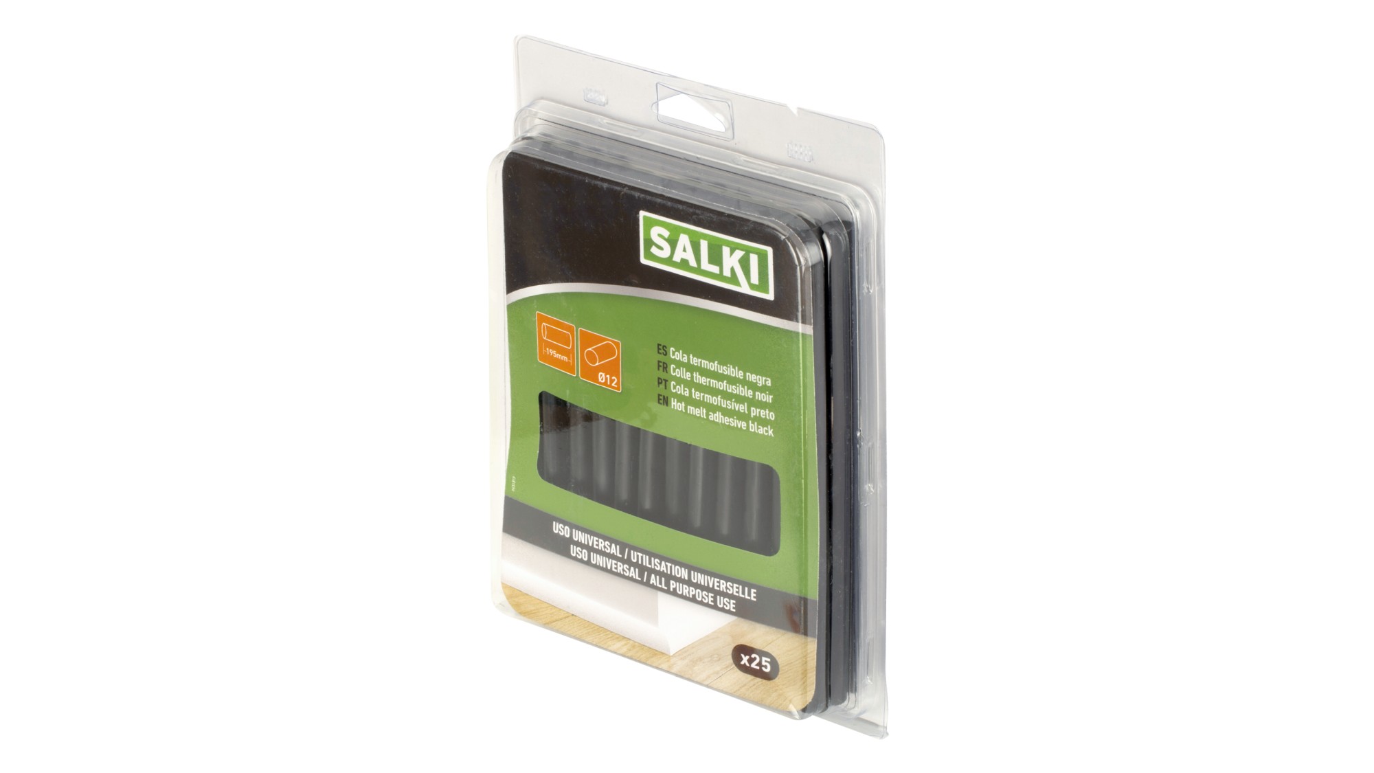 Barras de cola para uso universal Ø12 x 195 mm - Negra