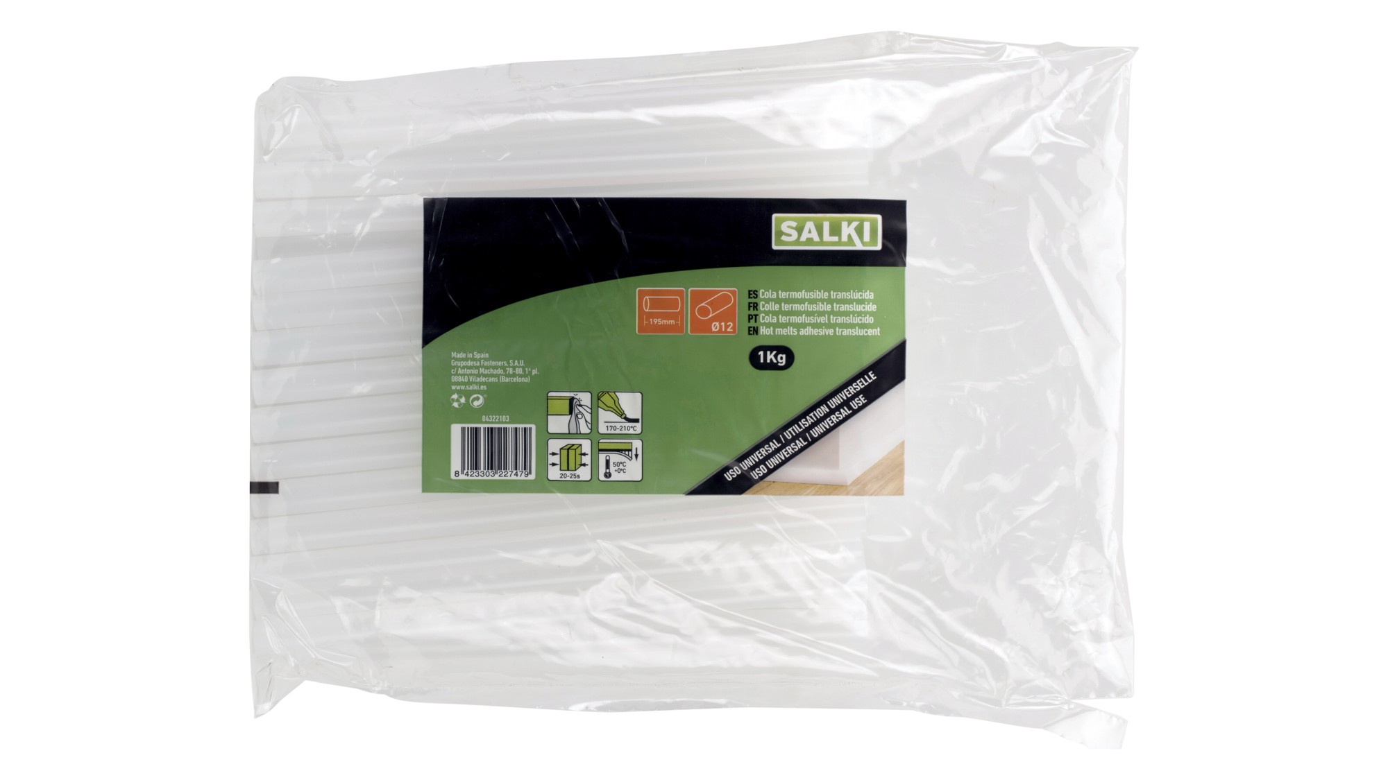 Barras de cola para uso universal Ø12 x 195 - Translúcida