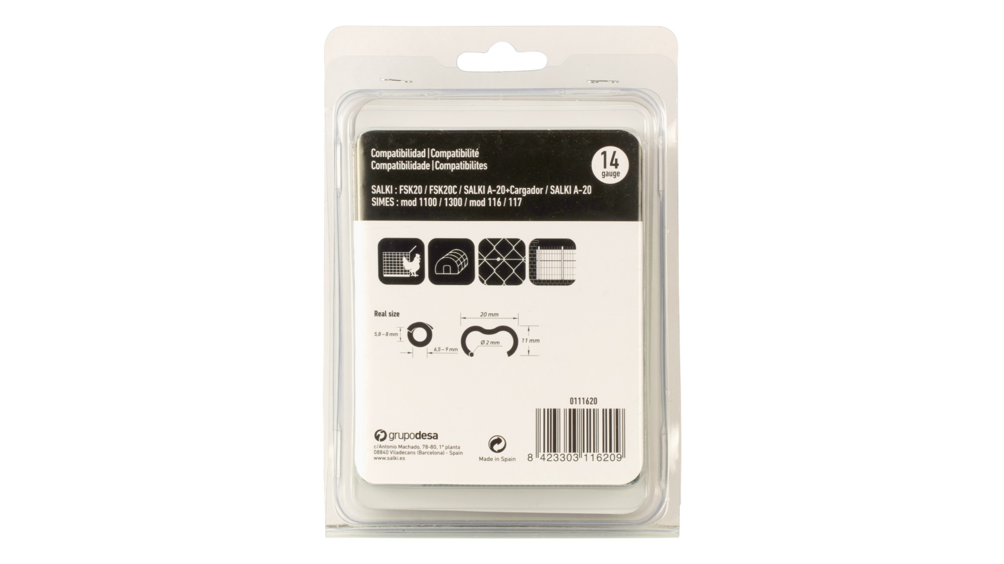 Grapa Omega 20 verde