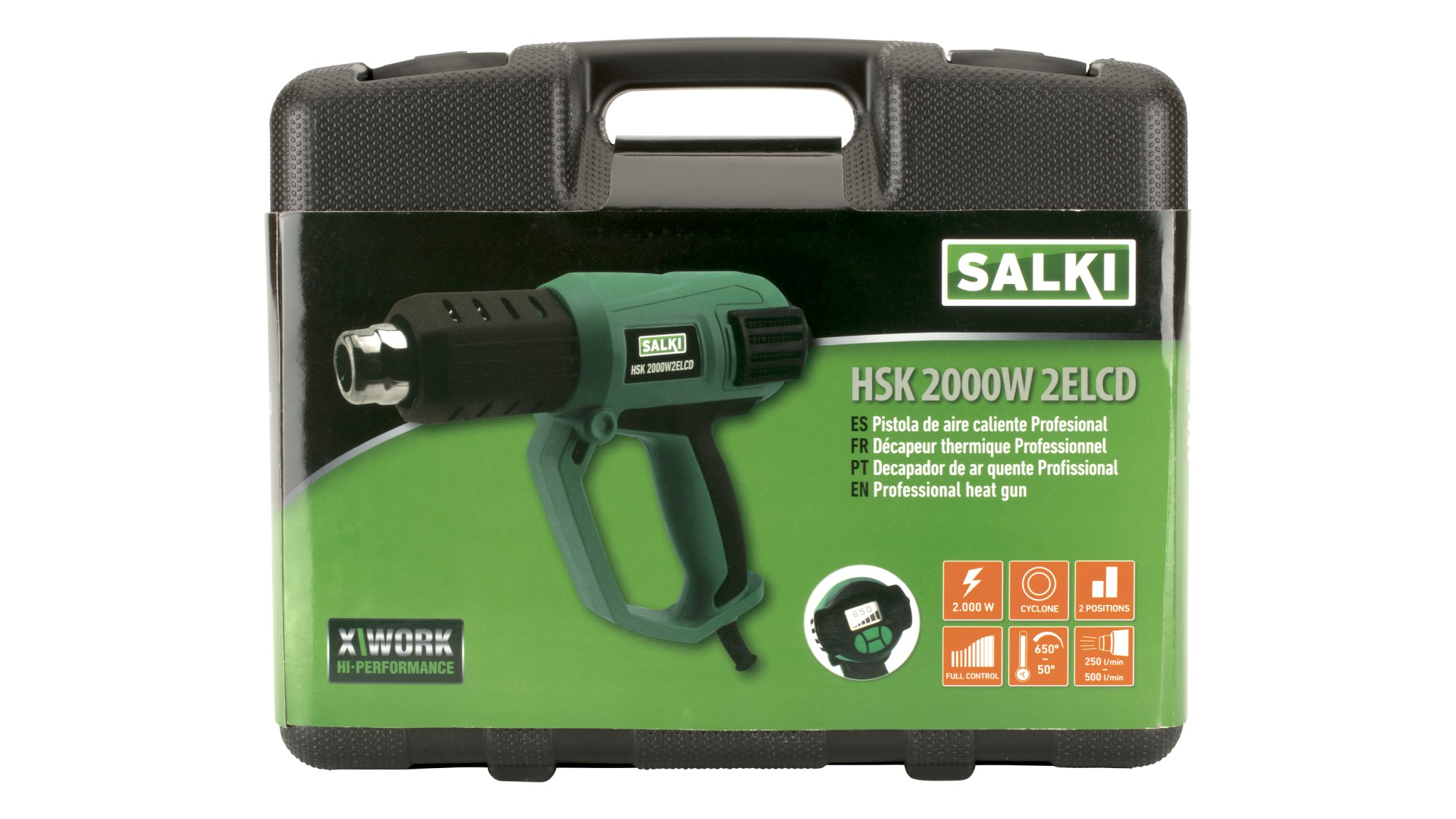 Pistola de aire caliente HSK 2000W 2 ELCD Heat Gun 2000W 2 ELCD | 2000W / 50 °C - 650 °C