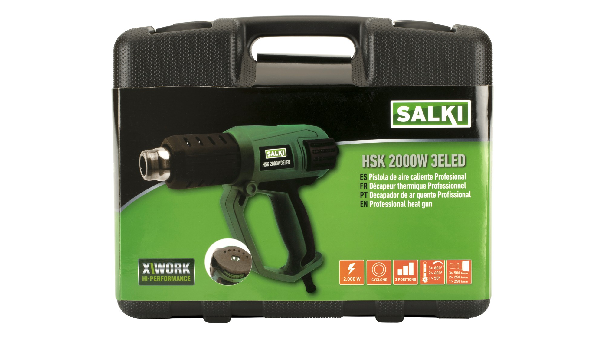 Pistola de aire caliente HSK 2000W 3 ELED HSK 2000W 3 ELED | 2000W / 50 °C - 600 °C