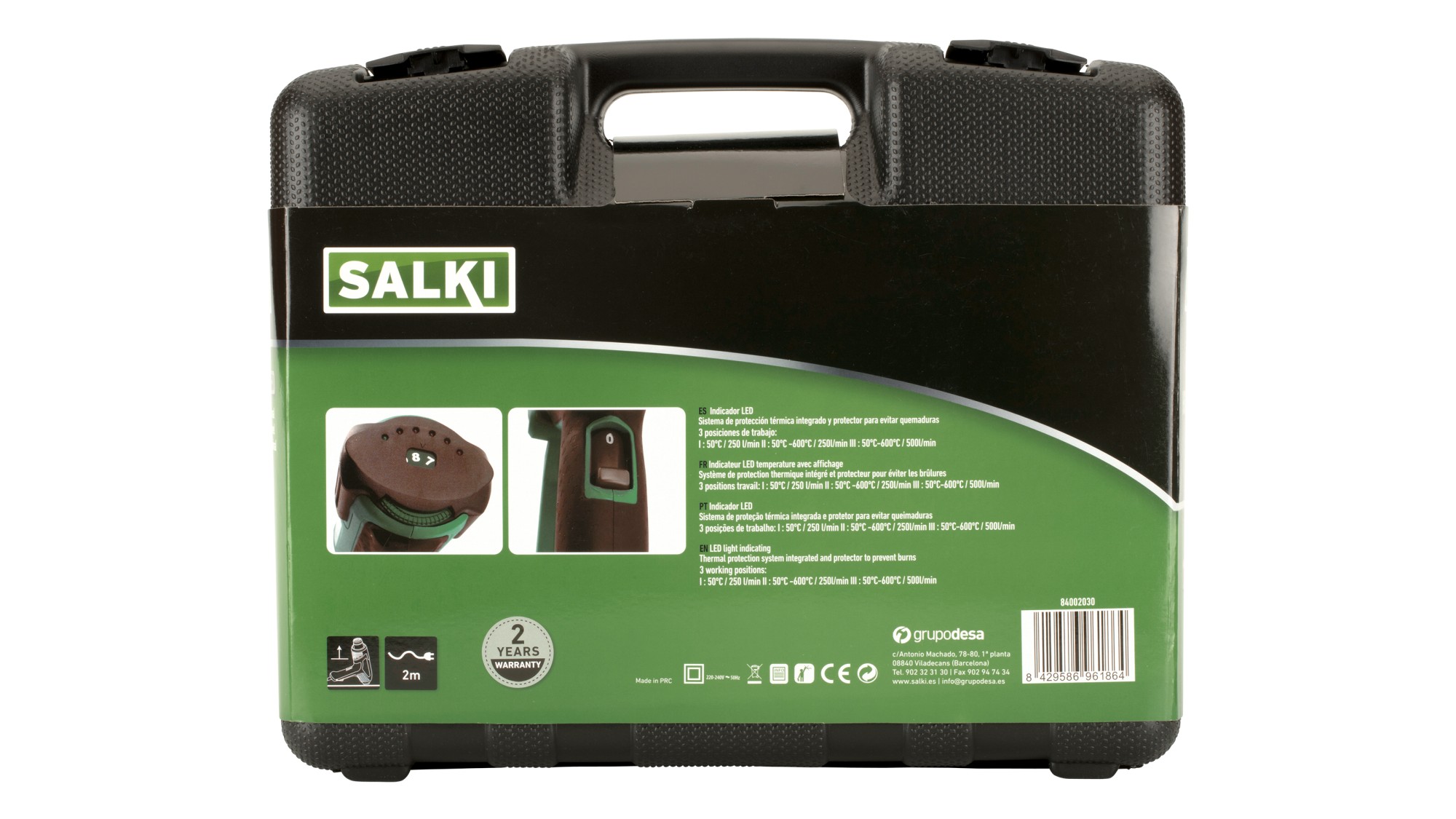 Pistola de aire caliente HSK 2000W 3 ELED HSK 2000W 3 ELED | 2000W / 50 °C - 600 °C